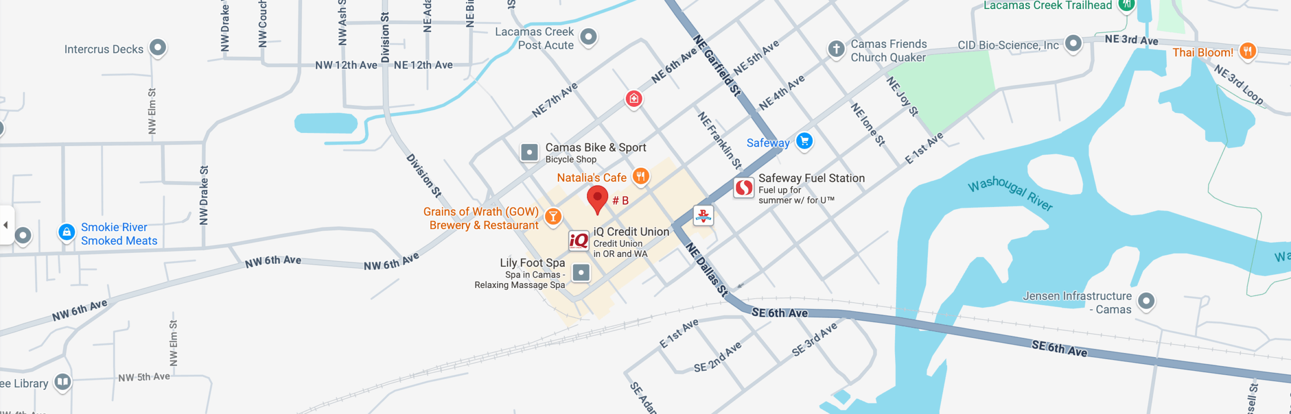 location map 415 NE Cedar St. Suite B<br />
Camas, WA 98607